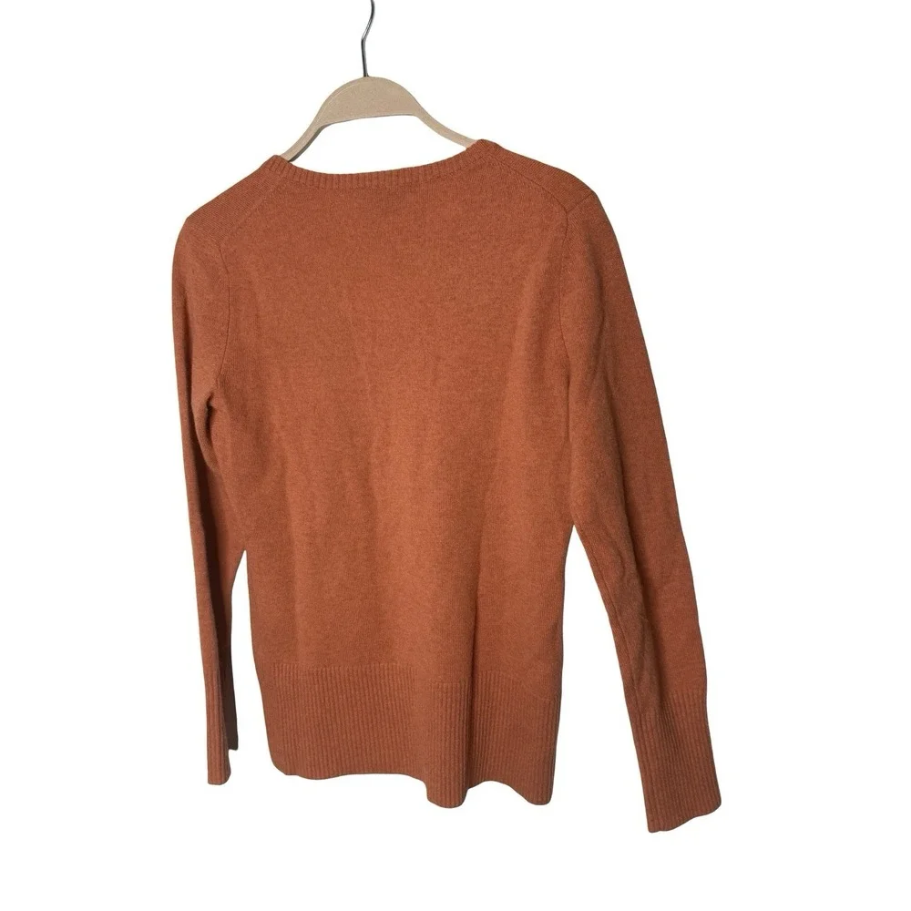 Classics By Worth orange V-Neck Pullover Sweater Pure Cashmere Size small - Picture 2 of 2